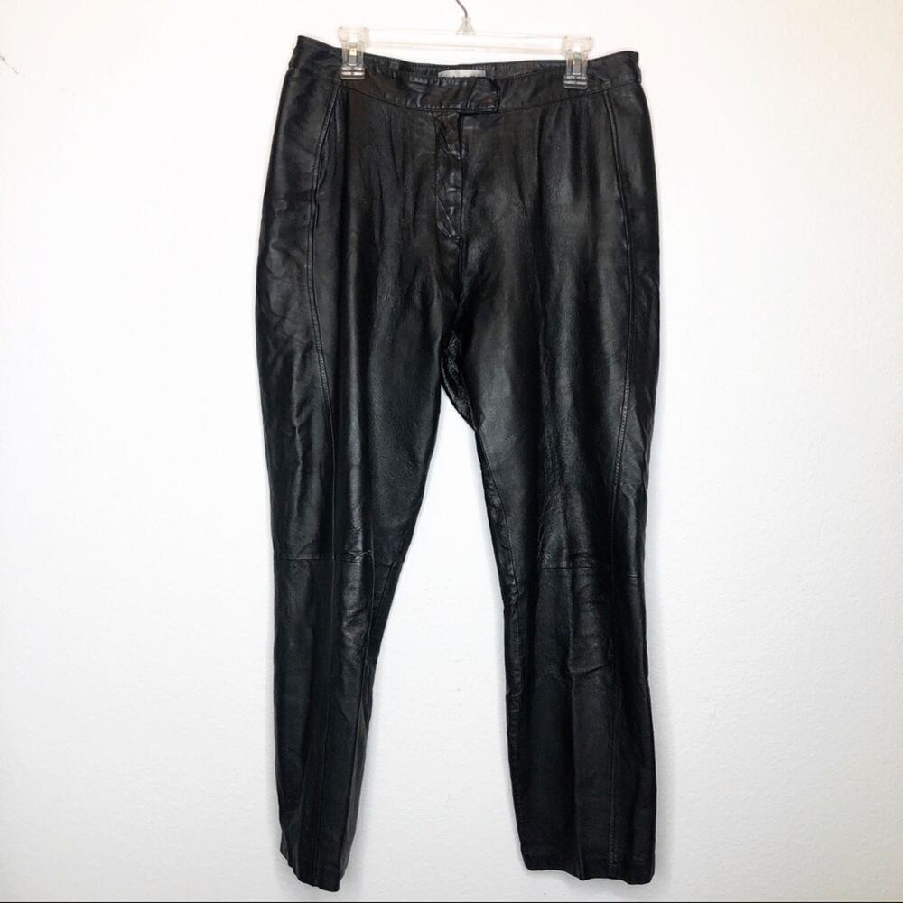 BAGATELLE Vintage 100% Leather Pants Straight Leg 90s Grunge - Picture 2 of 12